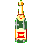 bouteille de champagne avec des bulles